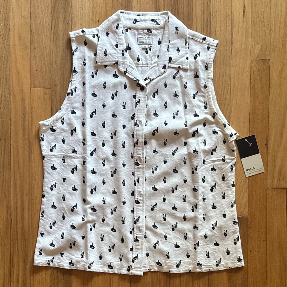 RVCA Hands Women’s Top Vest Large